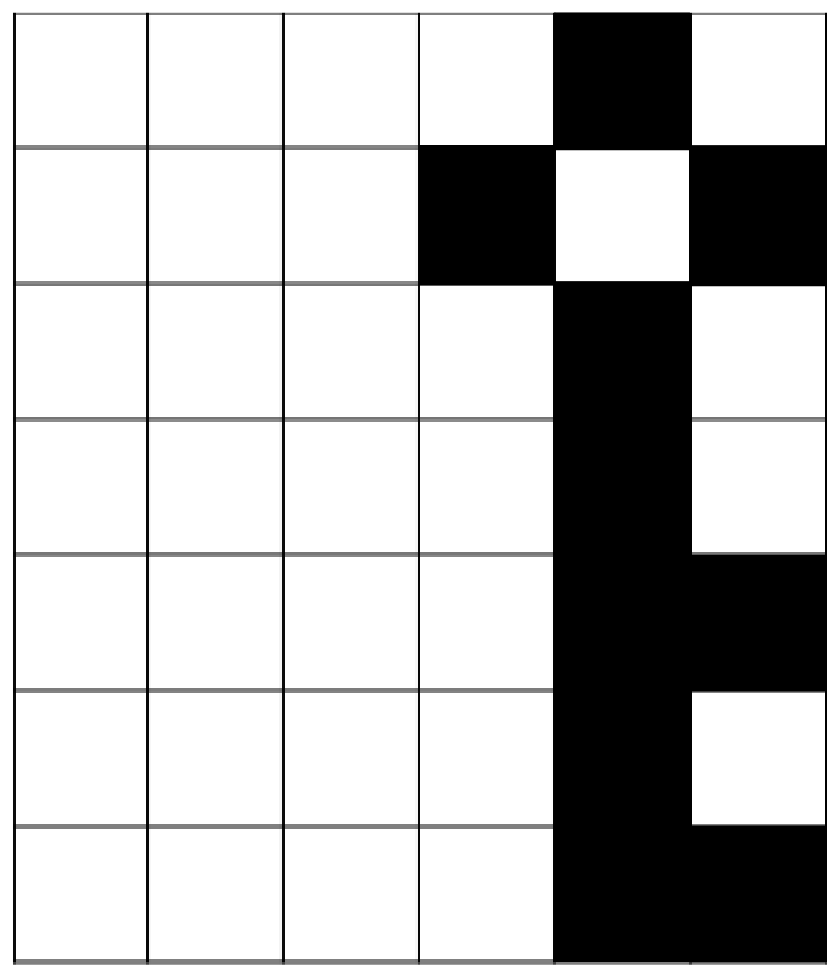 Les cases colorées forment une clef.
